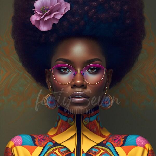 70s Fashion Diva Digital Image Black Girl Magic