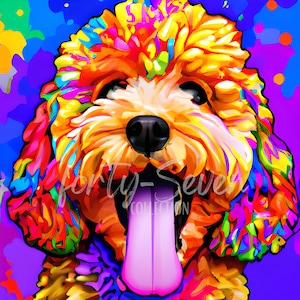 Doodle Puppy Love Image numérique colorée