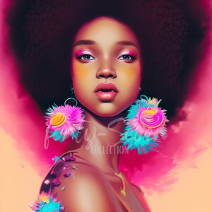 Afro Happiness Bunt Digital Download Bild Judy Black Girl Magic