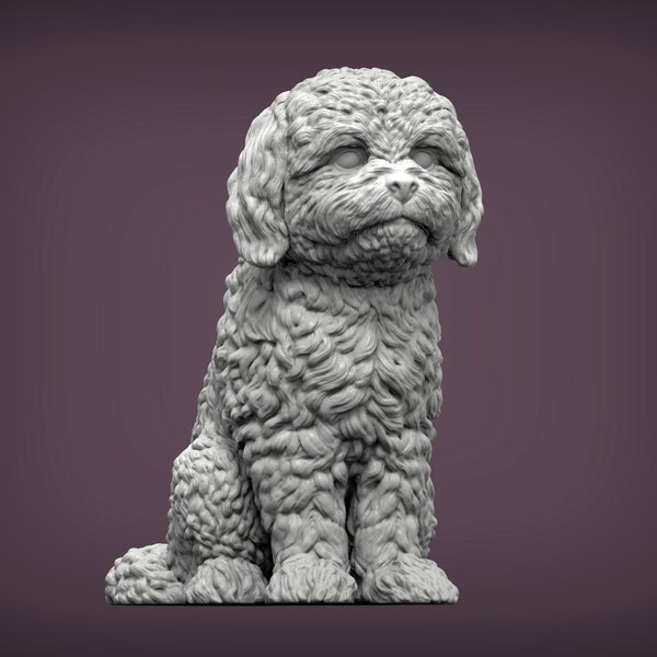 Chipoo Figurine Dog, Minimalist Dog Statue, Unique Gift, Memorial Dog Sculpture, Ready to Painting, Home Decor, Cake Top