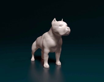 Pitbull Figurine Dog, Minimalist Dog Statue, Unique Gift, Memorial Dog Sculpture, Ready to Painting, Home Decor, Cake Top