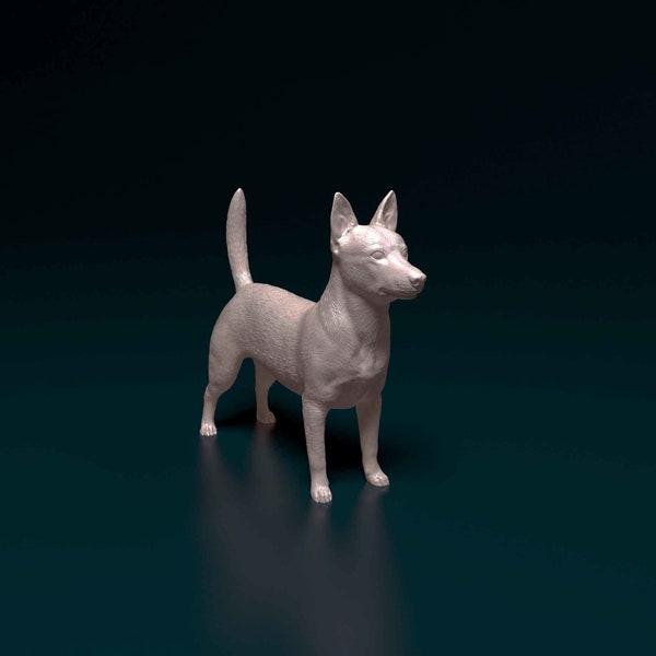 Figurine chien Podengo portugais, statue de chien minimaliste, cadeau unique, sculpture commémorative de chien, prêt à peindre, décoration d'intérieur, dessus de gâteau