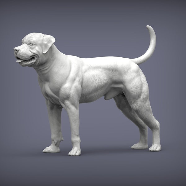 Amerikanische Bulldogge Figur Hund, minimalistische Hundestatue, einzigartiges Geschenk, Gedenkhundeskulptur, fertig zum Bemalen, Wohndekoration, Tortenaufsatz