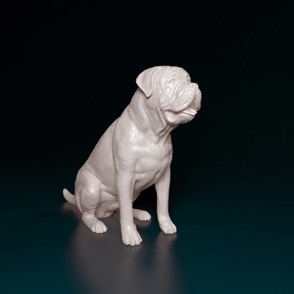 Bullmastiff Figurine Dog, Minimalist Dog Statue, Unique Gift, Memorial Dog Sculpture, Ready to Painting, Home Decor, Cake Top