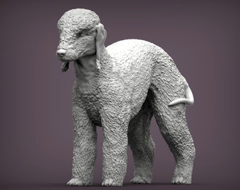 Bedlington Terrier Figurine Dog, Minimalist Dog Statue, Unique Gift, Memorial Dog Sculpture, Ready to Painting, Home Decor, Cake Top