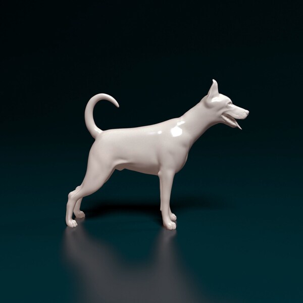 Figurine chien pinscher doberman, statue de chien minimaliste, cadeau unique, sculpture commémorative de chien, prêt à peindre, décoration d'intérieur, dessus de gâteau