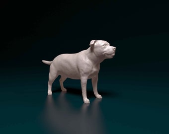 Staffordshire bull terrier Figurine Dog, Minimalist Dog Statue, Unique Gift, Memorial Dog Sculpture, Ready to Painting, Home Decor, Cake Top