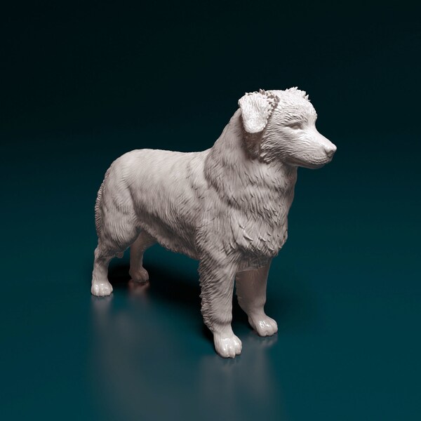 Australian shepherd Figurine Dog, Minimalist Dog Statue, Unique Gift, Memorial Dog Sculpture, Ready to Painting, Home Decor, Cake Top