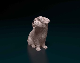 Maltese Figurine Dog, Minimalist Dog Statue, Unique Gift, Memorial Dog Sculpture, Ready to Painting, Home Decor, Cake Top