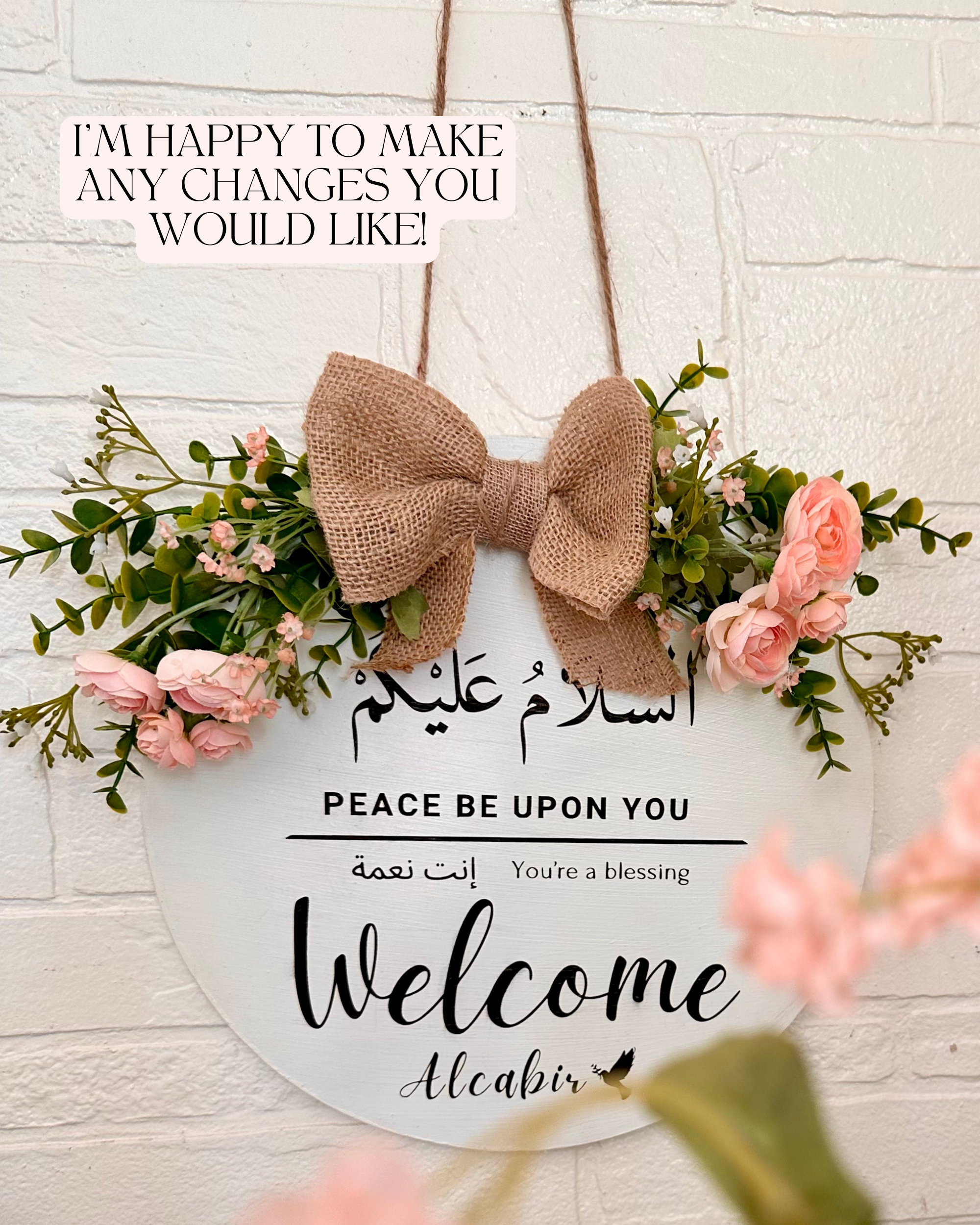 Welcome Sign Salaam Muslim Islamic Welcome Hanging Door Sign Gold ...