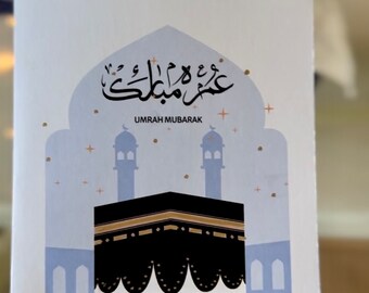 Personalized Umrah Mubarak Greeting Card - Elegant Islamic Cards with Free Customization hajj Eid Ramadan card sets