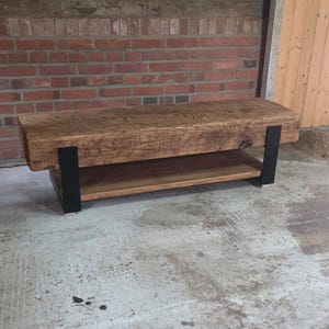 Aparador de roble macizo, estilo industrial – mueble bajo de roble y metal de 2ND WOOD, diseño rústico tipo loft, práctico, pieza única, madera maciza.