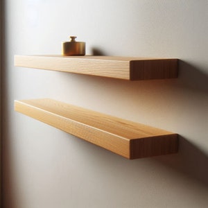 Wall shelf made of oak | Shelf made of oak | Free-floating shelf made of oak | Oak shelf board wall with bracket | For plugging