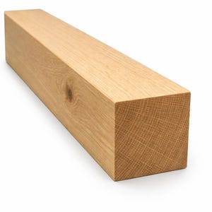 Legno di quercia grezzo 8 x 8 x 100 cm, grezzo da tornire, legno piallato, legno piallato piallato, rovere massiccio, rovere europeo, tagliato a misura