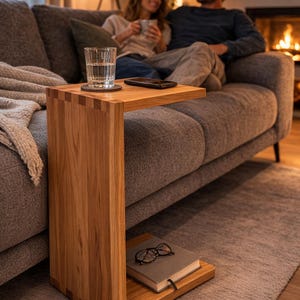 Sofa Butler made of oak with finger joints | Side table coffee table sofa table made of oak | Couch Butler with finger joints | Rustic & simple