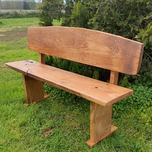 Rustic oak bench with engraving | Garden bench | Wooden bench | Bench | Bench with engraving | Oak bench | Oak bench | Garden decoration