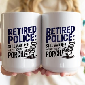 Polizei-Ruhestandsbecher, Akzent-Kaffeetasse für Rentner, Polizei-Geschenk für Männer oder Frauen, Polizei-Ruhestands-Partygeschenk