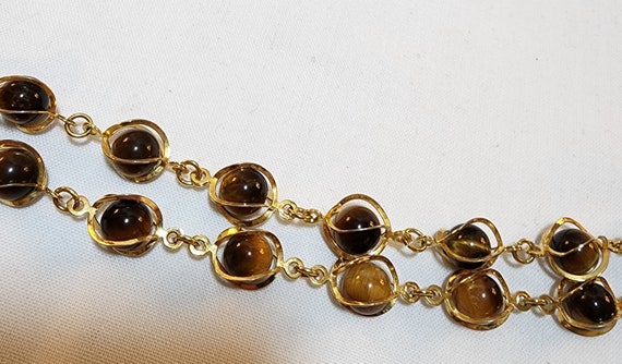 Tiger's Eye Bead and Gold Necklace - image 2