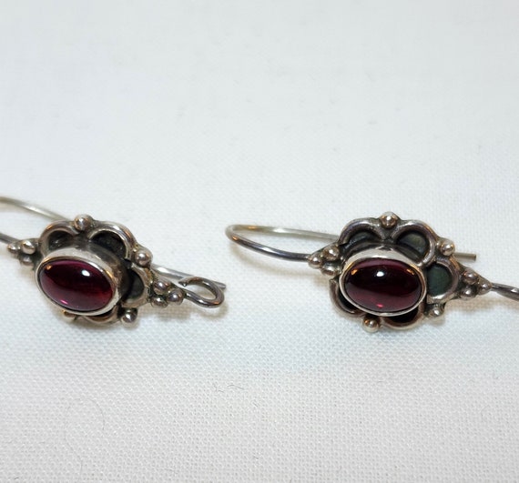 Sterling and Garnet Earrings - image 2