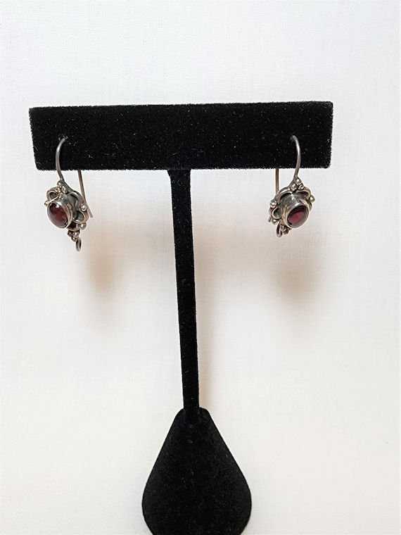 Sterling and Garnet Earrings - image 1