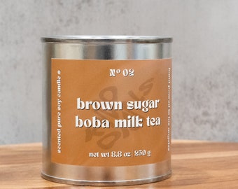 Brown Sugar Boba Milk Tea | KYDO STUDIO | hand-poured AAPI-scented candles, vegan, toxin-free, pure soy wax, crackling wood wick