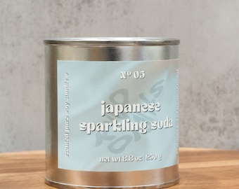 Japanese Sparkling Soda | KYDO STUDIO | hand-poured AAPI-scented candles, vegan, toxin-free, pure soy wax, crackling wood wick