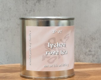 Lychee Rose Tea | KYDO STUDIO | hand-poured AAPI-scented candles, vegan, toxin-free, pure soy wax, crackling wood wick