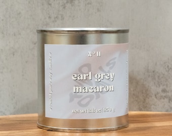 Earl Grey Macaron | KYDO STUDIO | hand-poured AAPI-scented candles, vegan, toxin-free, pure soy wax, crackling wood wick