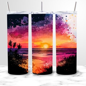 20oz Skinny Beach Tumbler Wrap, Tumbler PNG Designs, 20oz Skinny Tumbler, Skinny Tumbler PNG, 20 oz Skinny Tumbler Sublimation Designs