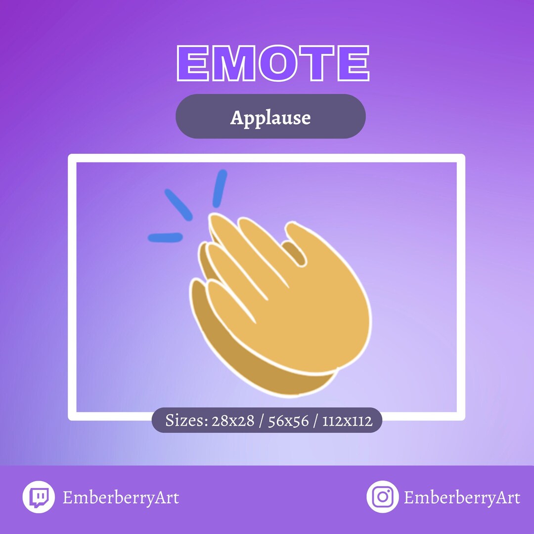 Applause/clap Emote for Twitch Channel Points Youtube Etsy