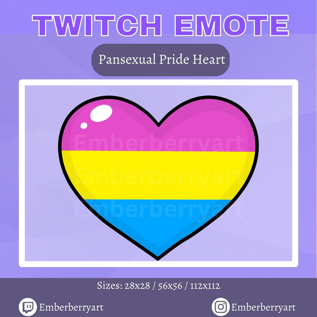 Pansexual Pride Heart Emote for Twitch Channel Points - Etsy