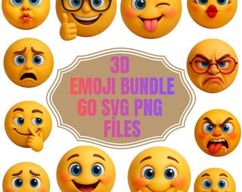 3D Emoji Clipart PNG Images with Transparent Background Funny Smiley Faces svg Ideal For Print and Digital Design Svg PNG