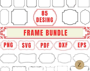 Klassieke Frames Svg-bundel, Label Frame Png, Label Randen Svg, Decoratieve Frames, Label Frames Clipart, Cricut, Banners Svg