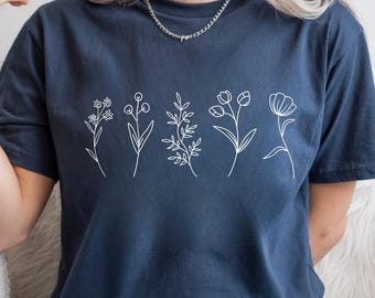 Retro wildflower Svg & Png, flowers png, boho flower svg, vintage floral png, trendy coquette png, Floral T'shirt Desing Png