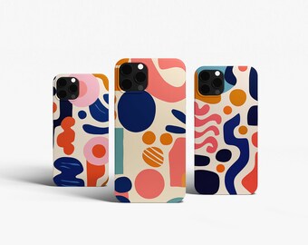 Coque pour iphone abstraite colorée, coque pour iphone art abstrait, art minimaliste, art couleur, iPhone, 15 Pro, 14 Pro, 13, 12, 11, X, Xr 8+, 7