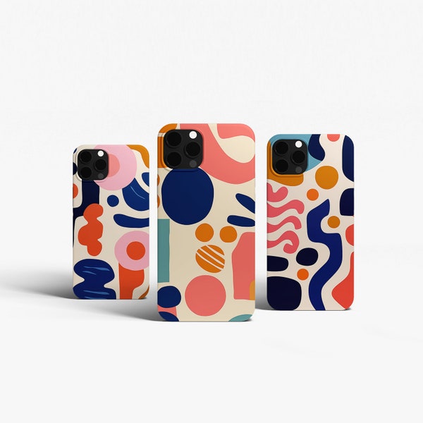 Coque pour iphone abstraite colorée, coque pour iphone art abstrait, art minimaliste, art couleur, iPhone, 15 Pro, 14 Pro, 13, 12, 11, X, Xr 8+, 7