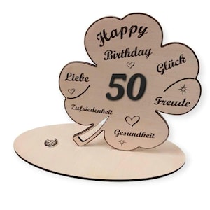 Quadrifoglio per compleanni 25, 30, 40, 50, 60, 70, 75, 80 Lasercut, Digitale, DXF, SVG, Lightburn