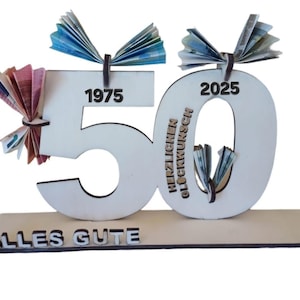50e verjaardag, cadeau, geld cadeau, SVG, DXF, laser, lasercut,