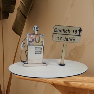 Geldgeschenk, Führerschein, Tanken, Tanksäule, 18. Geburtstag, SVG, DXF, Geschenk, Überraschung