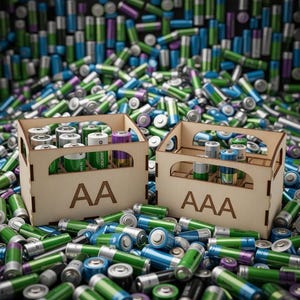 Batteriebox, AAA, AA, Laser, Laserecut, DXF, Lightburn, SvG, Batterien