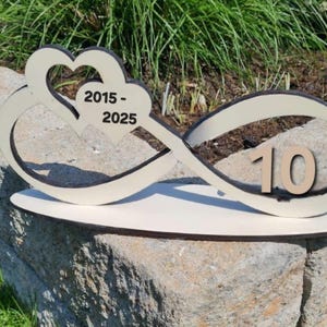 Hölzerne Hochzeit 10 Jahre 2015 - 2025 aus 4mm Sperrholz zum Jubiläum Datei aus DXF, SVG und Lasercut