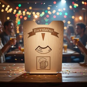 Stato della birra, disco orario, festa del papà, divertente, bancone della birra, SVG, DXF, Lightburn