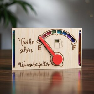 Cumplidor de deseos, repostaje, coche, combustible, gasolina, diésel, SVG, DXF, láser, corte láser, regalo en efectivo
