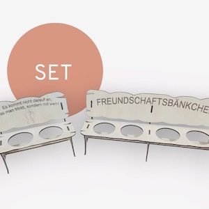 Shot bench set of 2 and 4, 3 mm, 4 mm, SVG, DXF, friendship, laser, gift