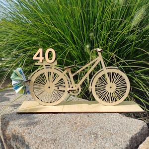 Bicicleta, 40, cumpleaños, regalo, regalo de dinero, SVG, DXF, láser, corte láser