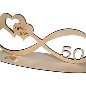 Infinity sign 1975 - 2025 Golden wedding anniversary for 4 mm plywood a gift, sign, SVG, DXF