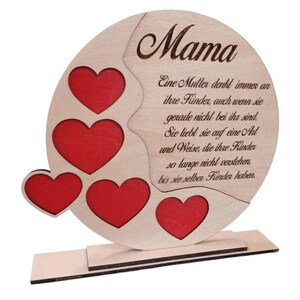 Muttertag, Schild, Herz, Liebe, Spruch, SVG, DXF, Lightburn, Laser, Lasercut