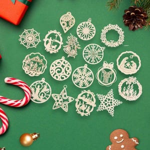 Christmas tree, decoration, set of 17, Christmas decorations, motifs SVG, DXF, Christmas