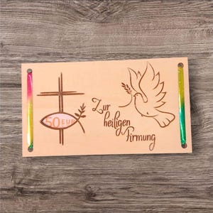 Wunscherfüller, Firmung, Taube, SVG, DXF, Laser, Lasercut, Geldgeschenk,