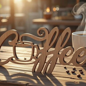 Dekoratives Schild, Deko, Kaffee, Tasse, SVG, DXF, Coffee